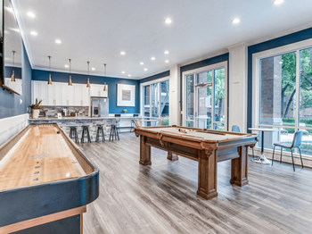 Game lounge with billiards table